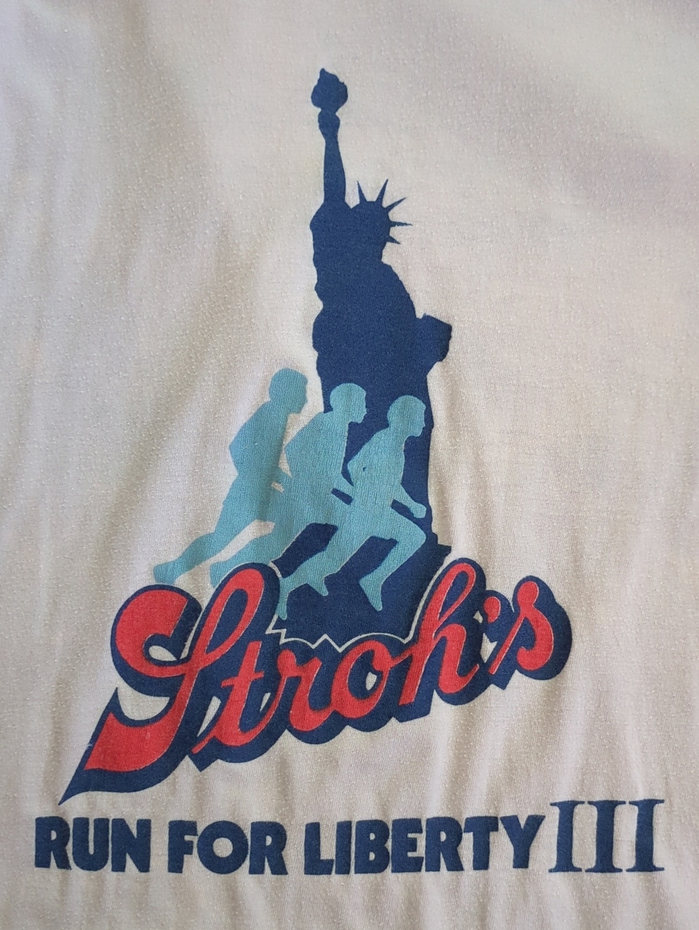 Run for Liberty III Kids Tee - Peach with Blue & Red Graphics